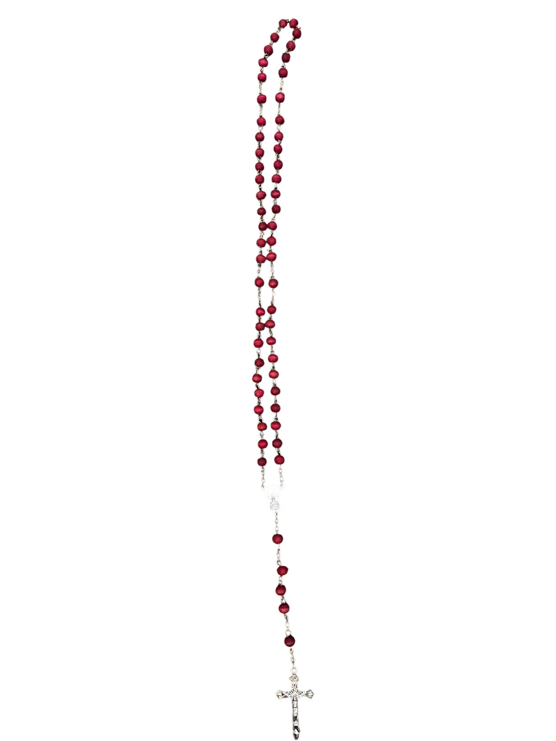 Red Rosary Beads Necklace