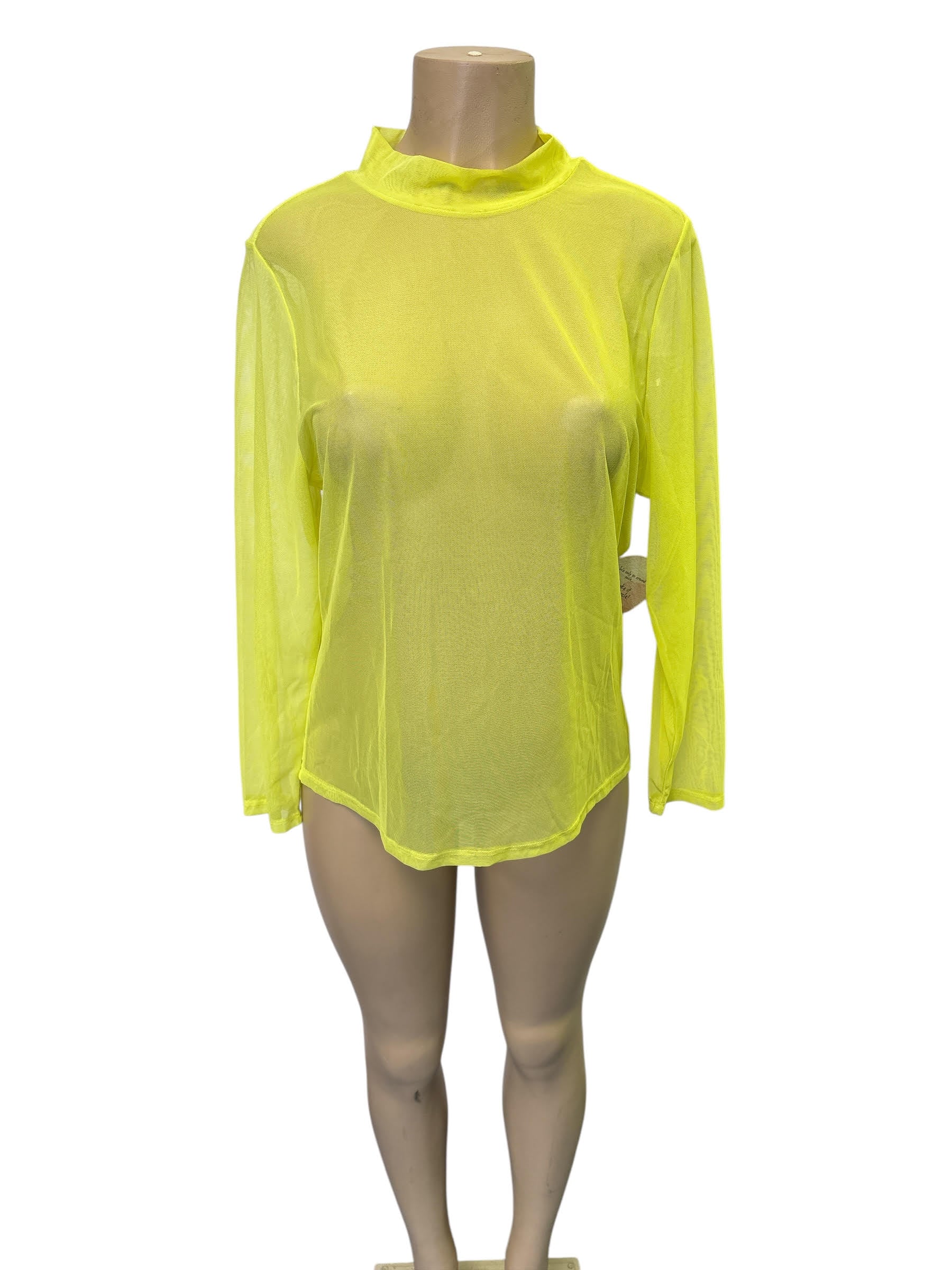 Pink Sheer Mesh Long-Sleeve Top