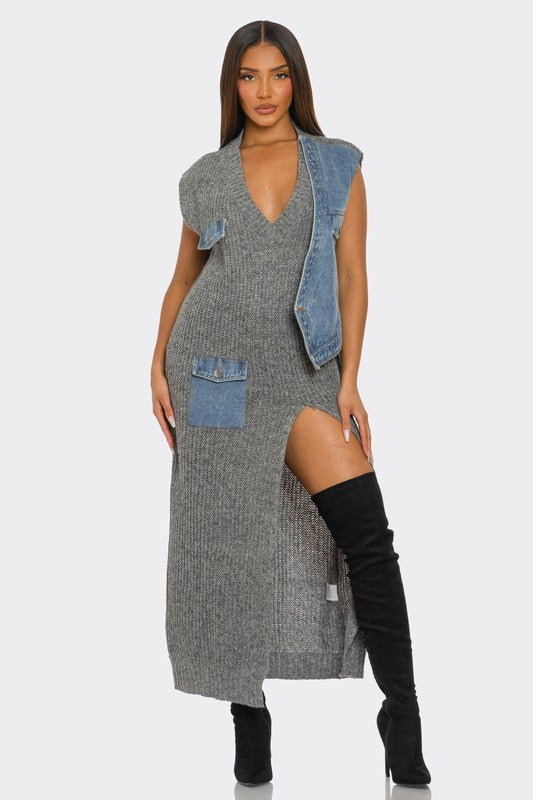 Urban Edge Knit Dress
