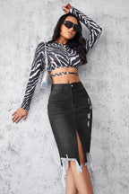 WOMEN FASHION DENIM SKIRT