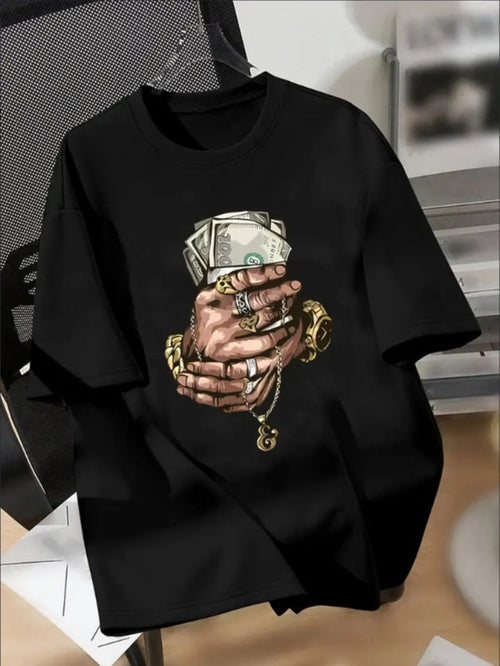 Boy Qian Handprint Casual Short-Sleeved Shirt
