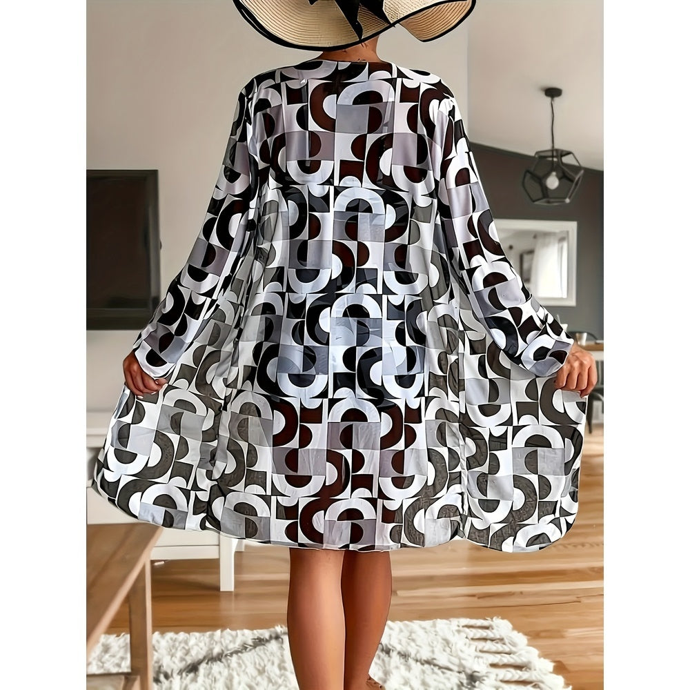 Fashionable Printed Bikini Three-Piece Set