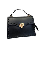 Women's Purse BlackChic Studded Top-Handle Bag