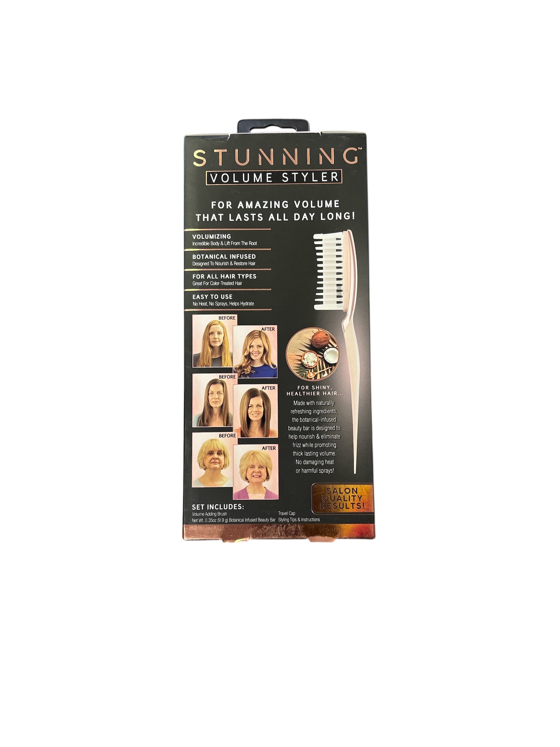 The Volumizing Hair Styler Brush Set with Botanical Beauty Bar & Travel Cap