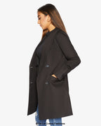 De La Creme Womens Double Breasted Longline Blazer