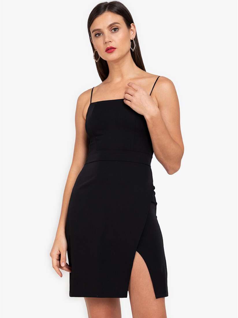 ADV FASHION WEAR Versatile Black Cocktail Mini Dress for Women