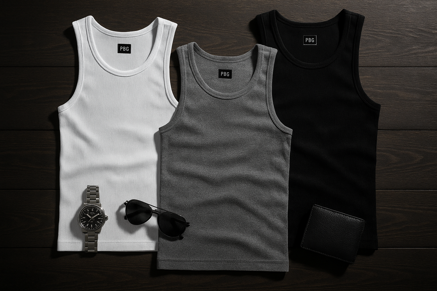Men's 100% Cotton Ribbed Tank Tops 3-Pack