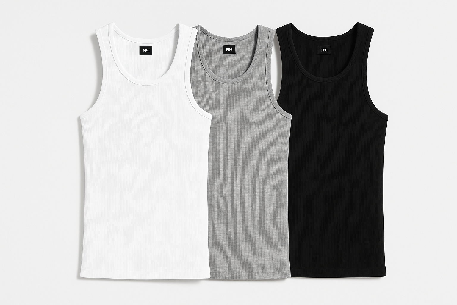 Men's 100% Cotton Ribbed Tank Tops 3-Pack