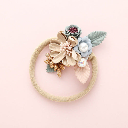 Baby Floral Decoration Design Elastic Hair Rope 2 pcs.