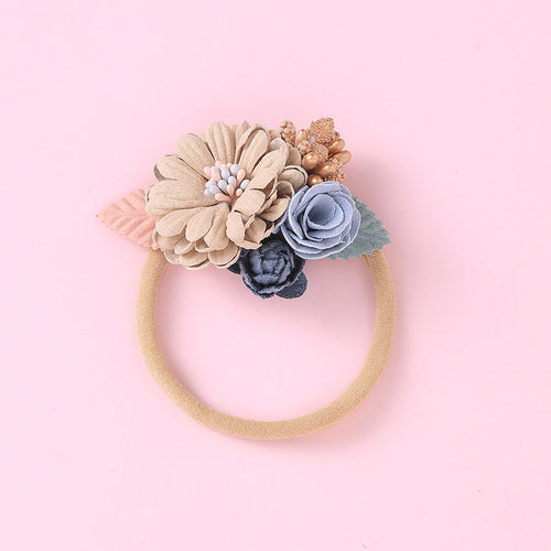 Baby Floral Decoration Design Elastic Hair Rope 2 pcs.