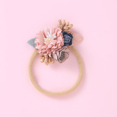 Baby Floral Decoration Design Elastic Hair Rope 2 pcs.