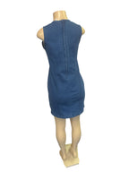 denim mini dress.