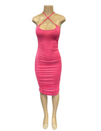 Ruched Midi Club Party Dress