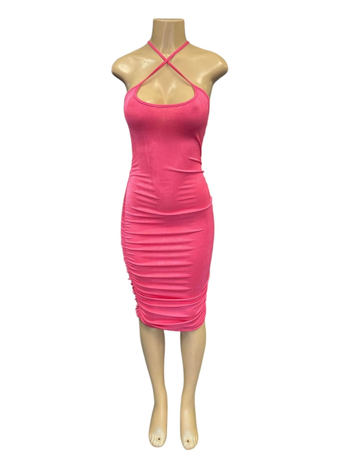 Ruched Midi Club Party Dress
