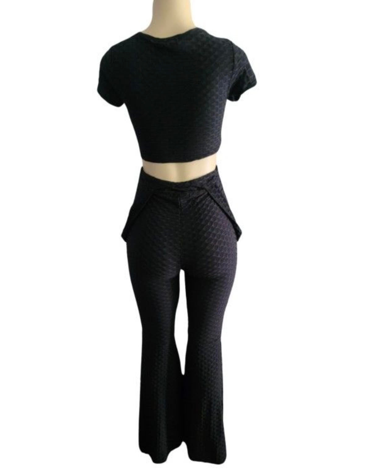 CUOREZ Women's Color Jacquard Strap Pants Set Two Piece