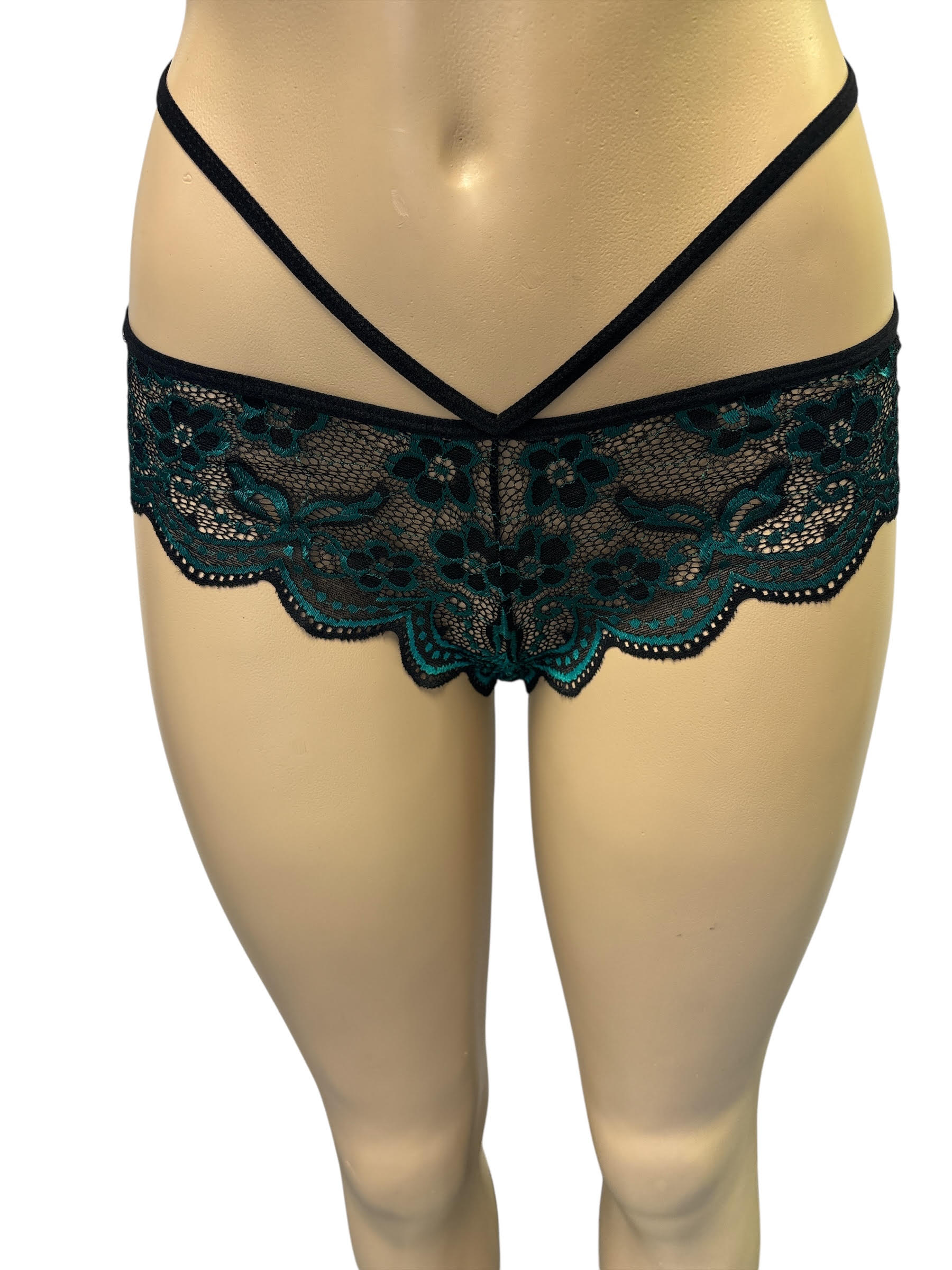 Phalin Women's Solid Green Lace Lingerie Set