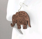 Black Elephant Dangle Earrings