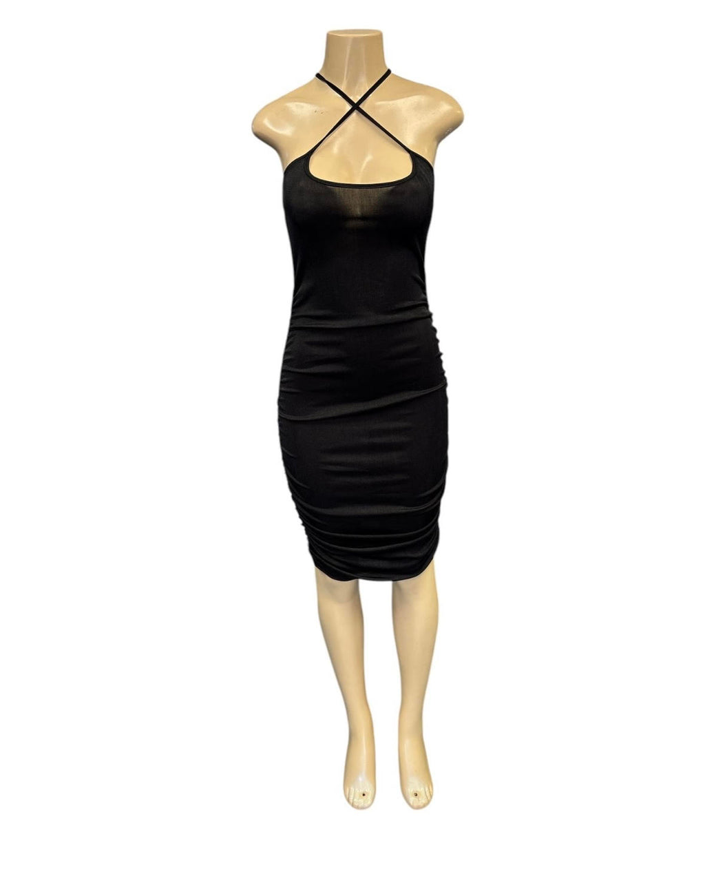Ruched Midi Club Party Dress