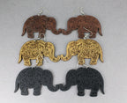 Black Elephant Dangle Earrings