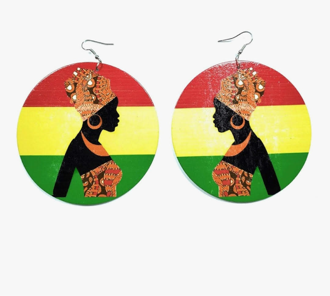 African Queen Traditional Turban Fashion Dangle Earrings