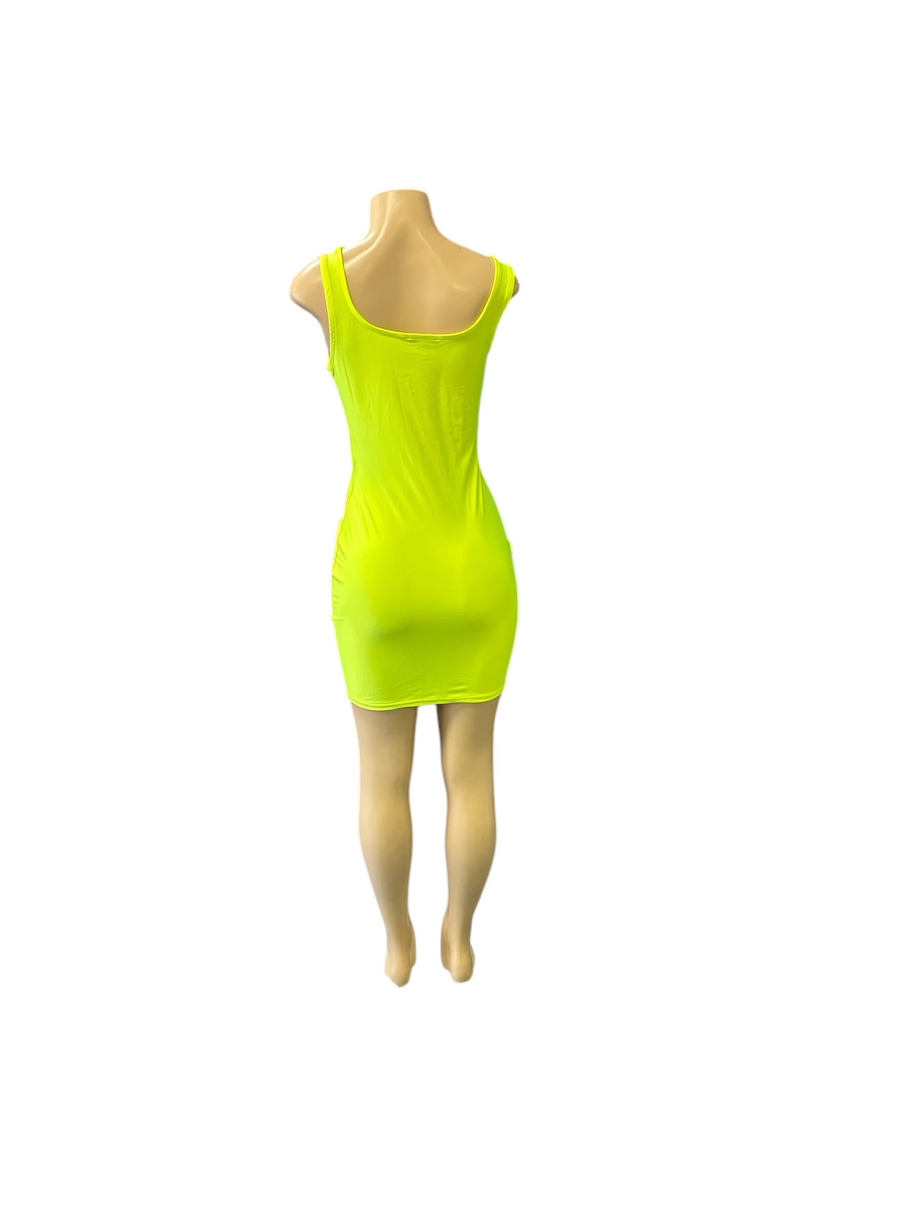 Neon Yellow Bodycon Mini Dress