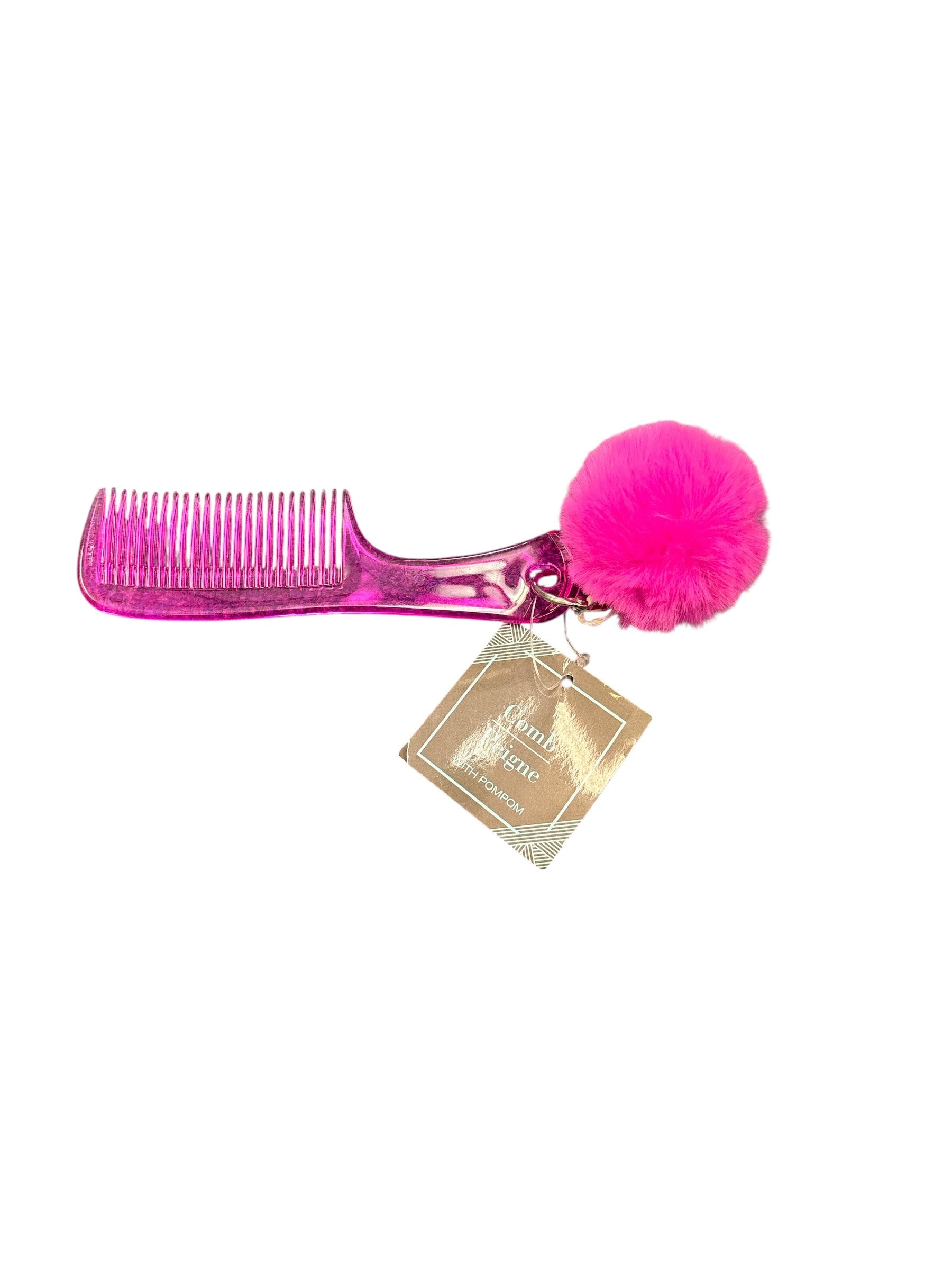 Pink Comb with Pom