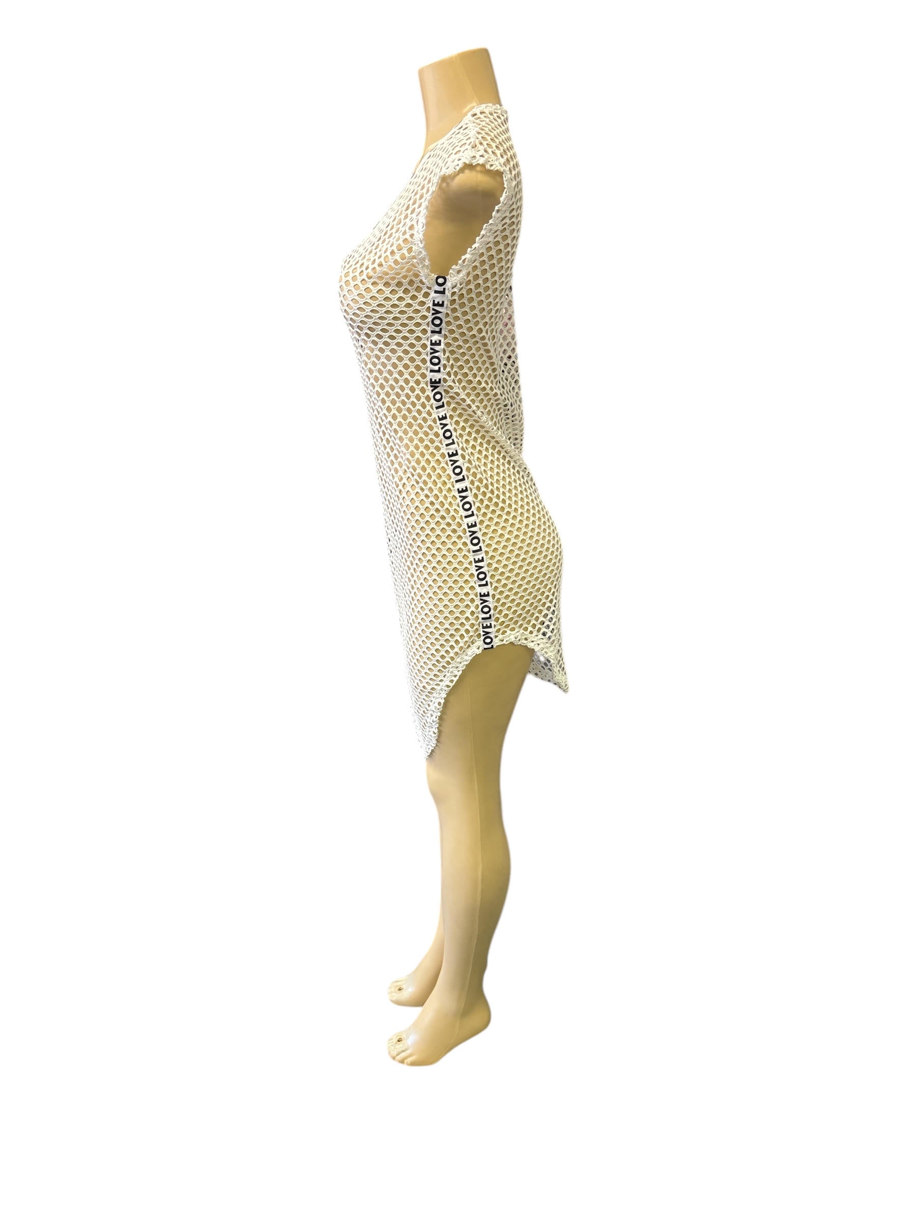 White Fishnet Dress
