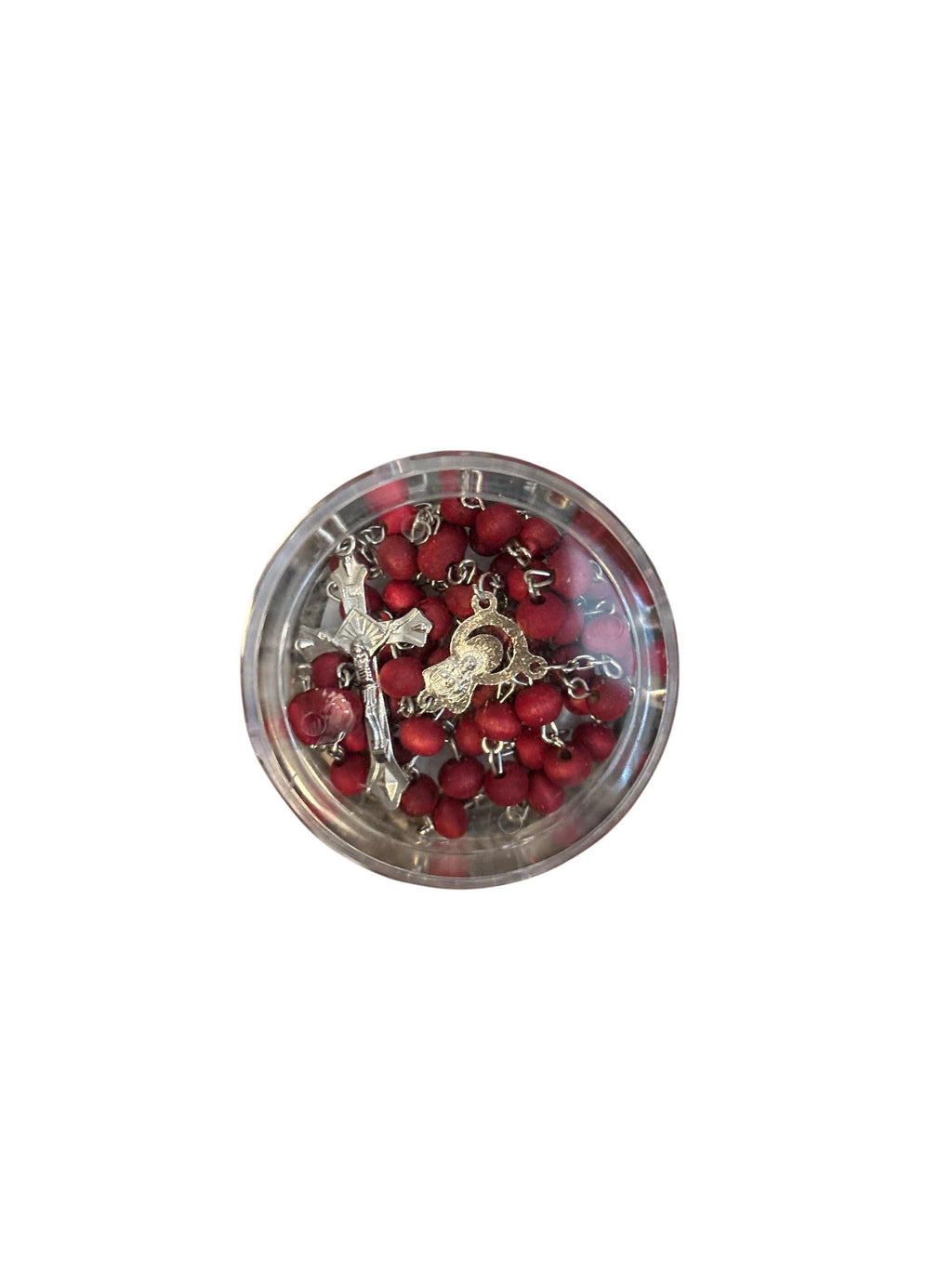 Red Rosary Beads Necklace