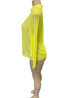 Pink Sheer Mesh Long-Sleeve Top