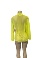 Pink Sheer Mesh Long-Sleeve Top