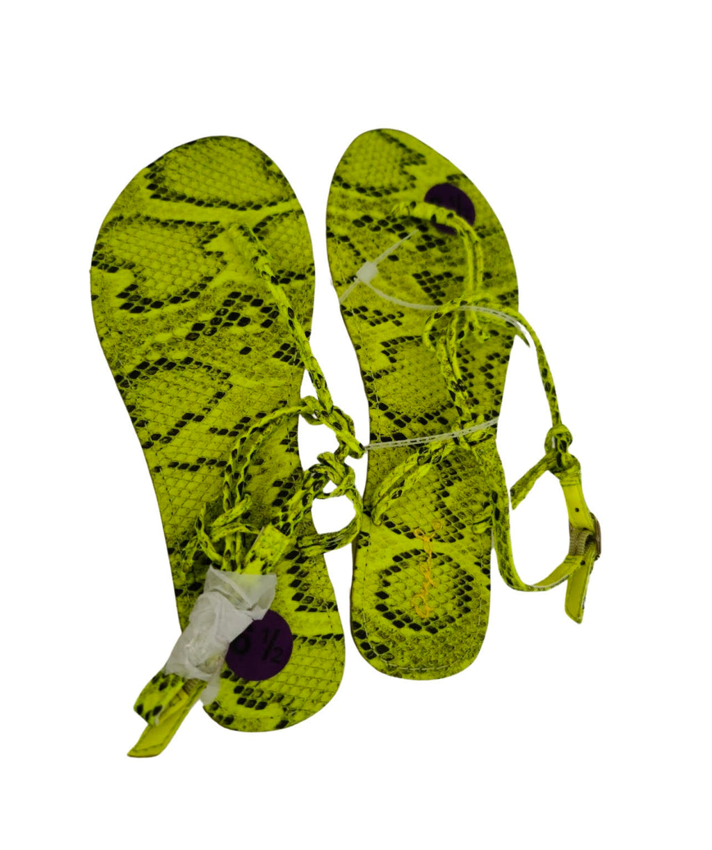 Yellow snake skin patterned sandals