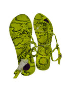 Yellow snake skin patterned sandals