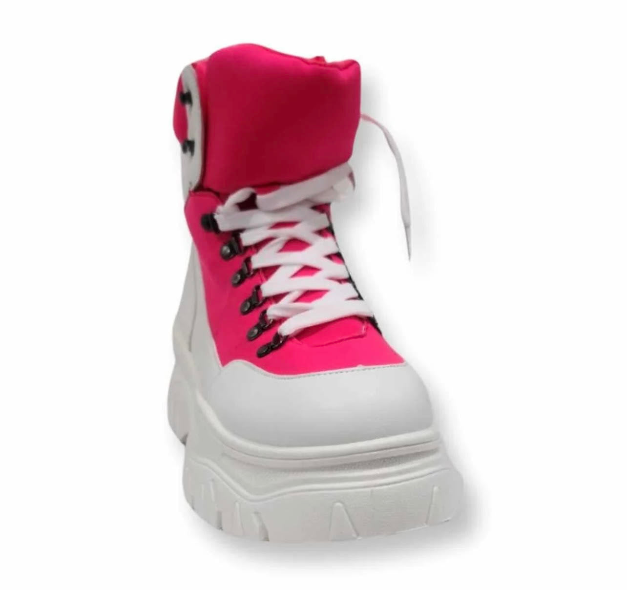 Hot Pink Platform Combat Boots