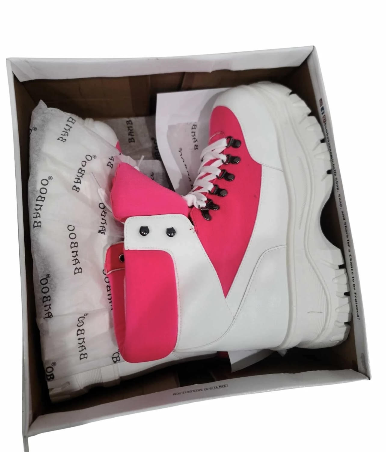 Hot Pink Platform Combat Boots