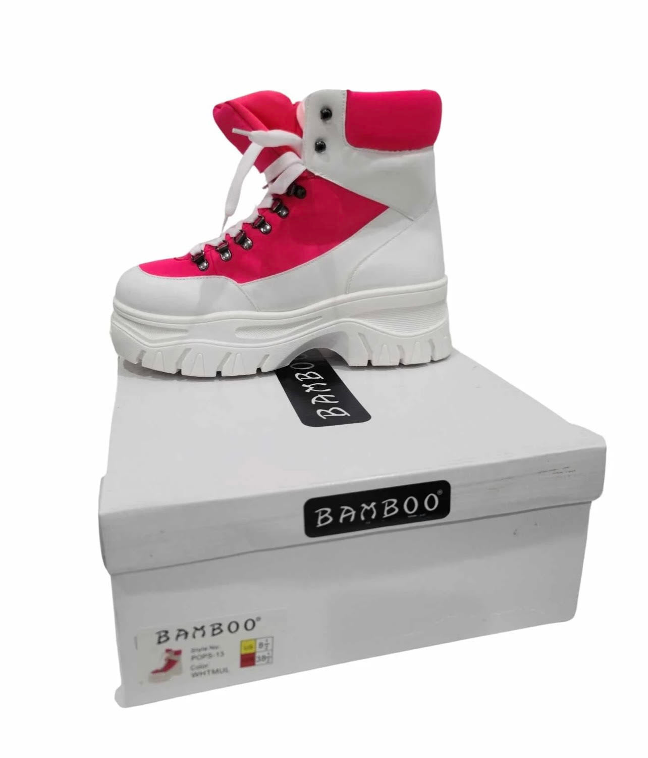 Hot Pink Platform Combat Boots