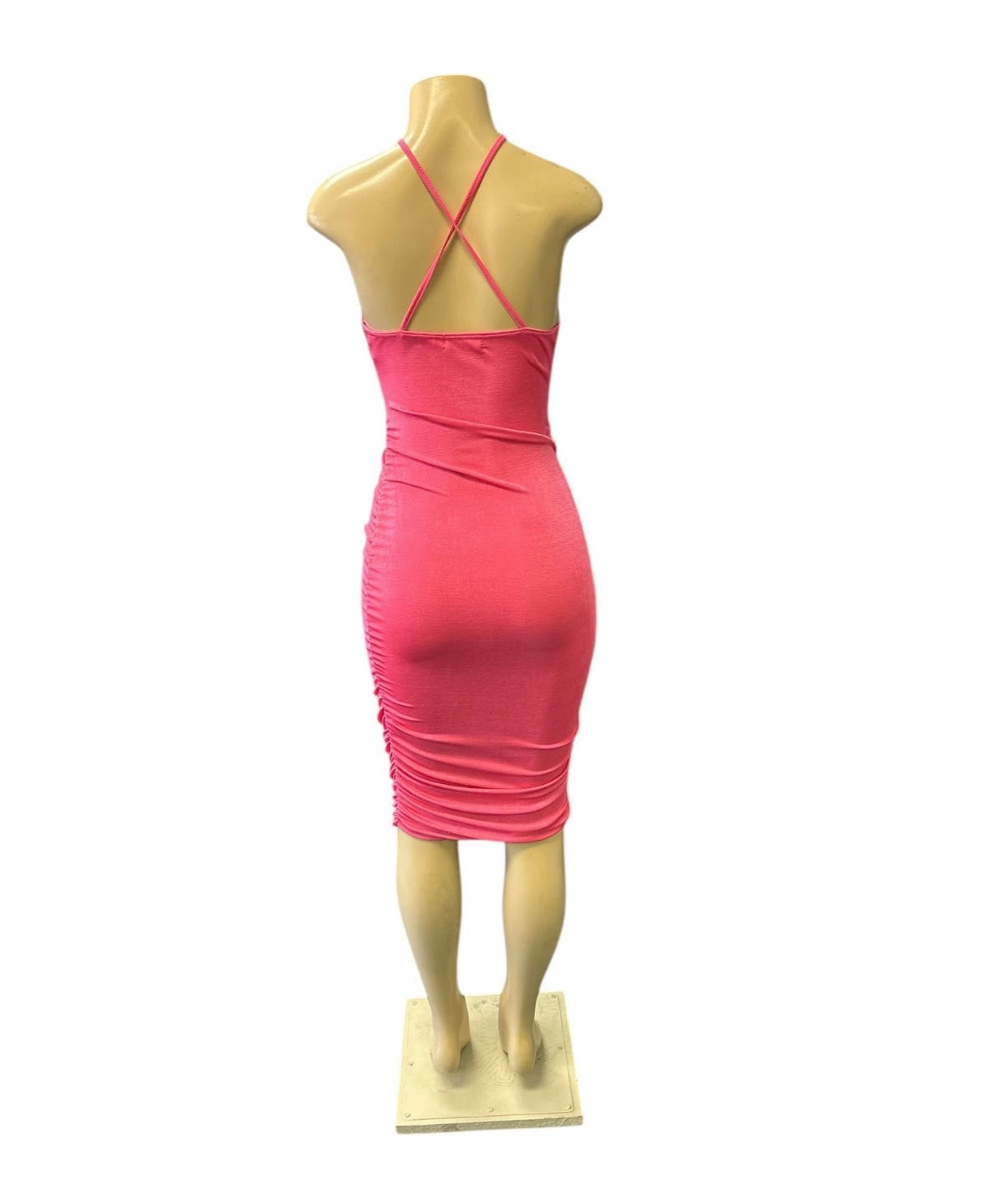 Ruched Midi Club Party Dress